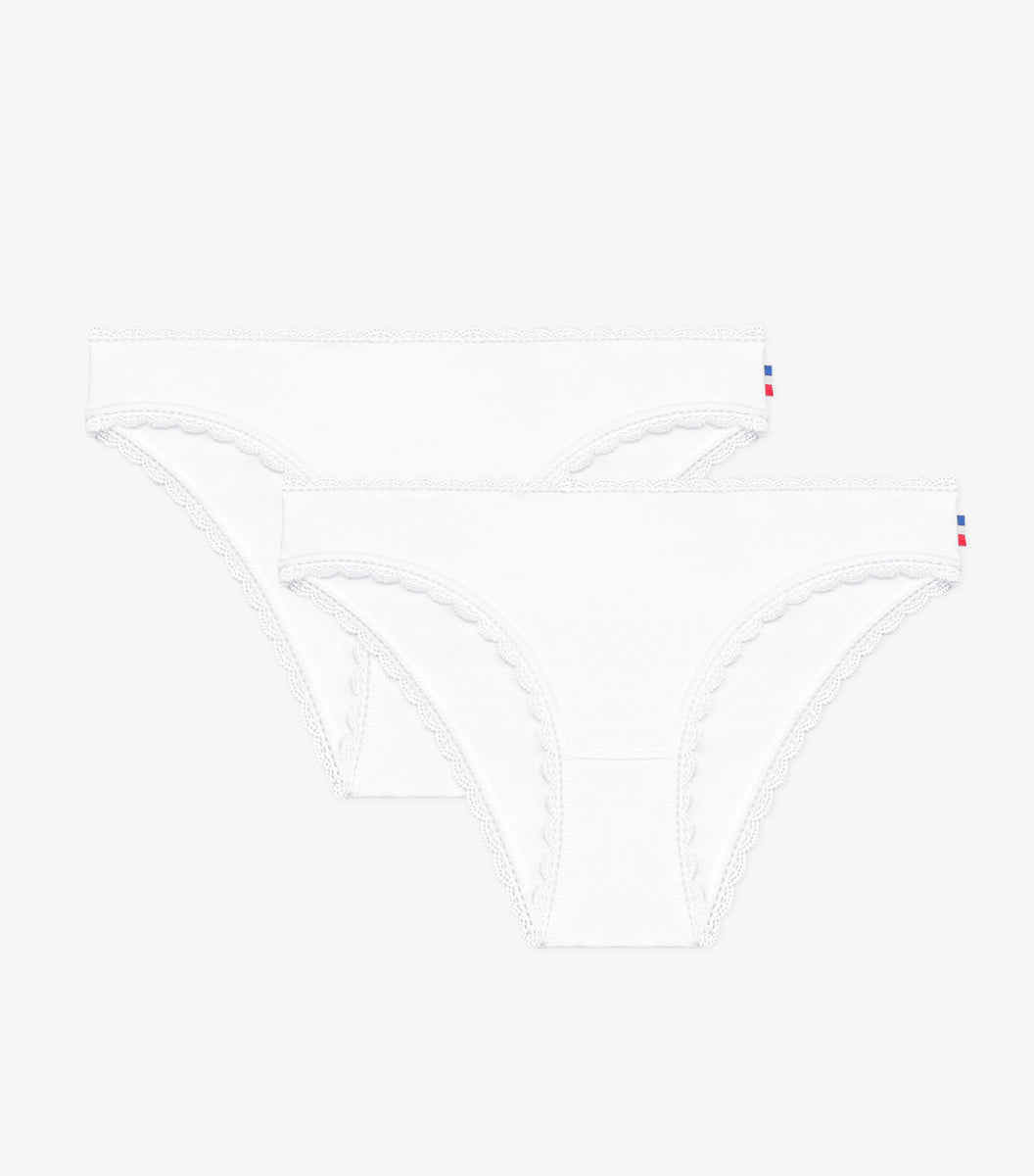 Culotte Femme Dentelle Blanc x2 - Pack Intemporel