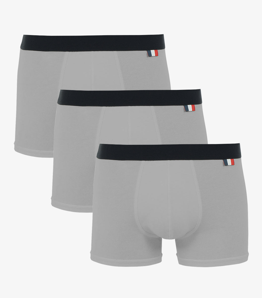 Boxer Homme Gris x3 - Pack Intemporels