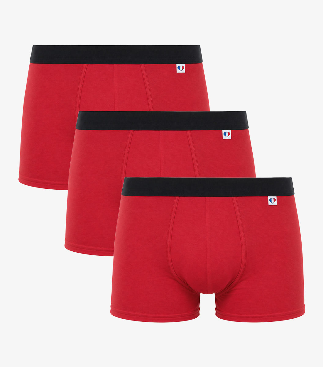 Boxer Homme Rouge x3 - Pack Intemporel