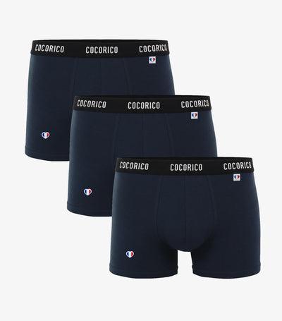 Boxer Homme Signature Marine x3 - Pack Iconique