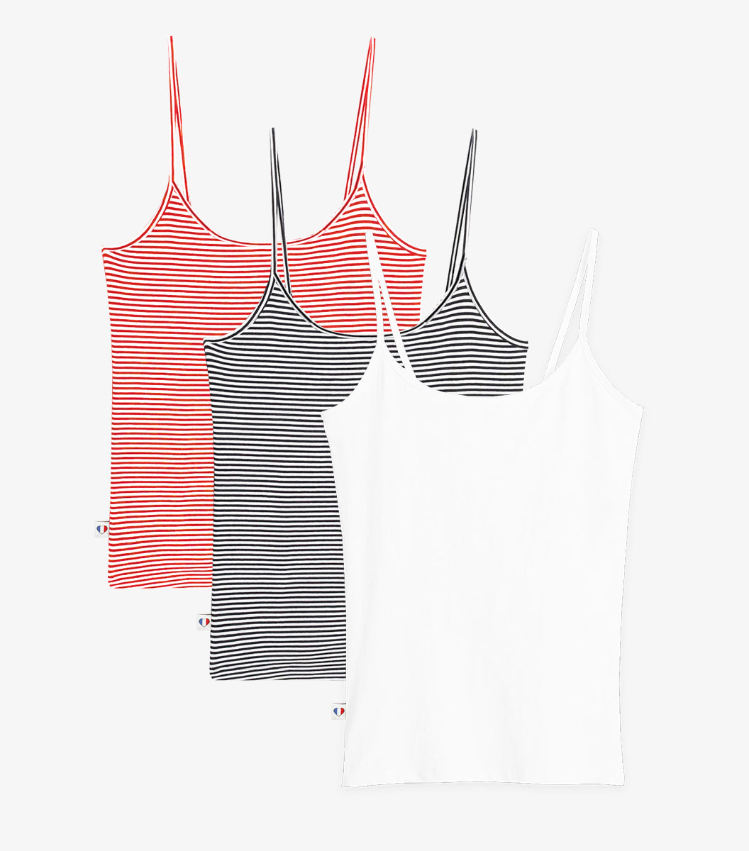 Caraco Femme x3 - Pack Marinières/Blanc
