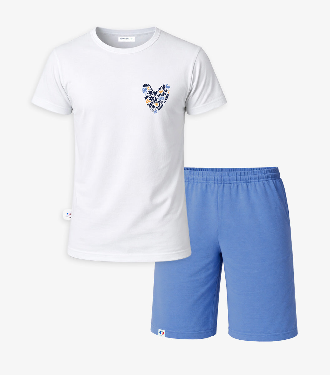 Ensemble Pyjama Homme Blanc/Bleu - Rêveur