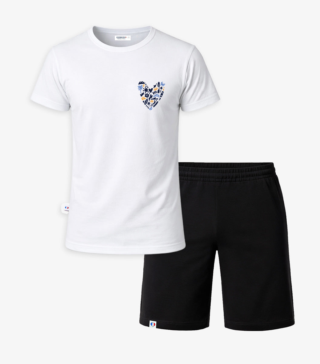Ensemble Pyjama Homme Blanc/Noir - Rêveur