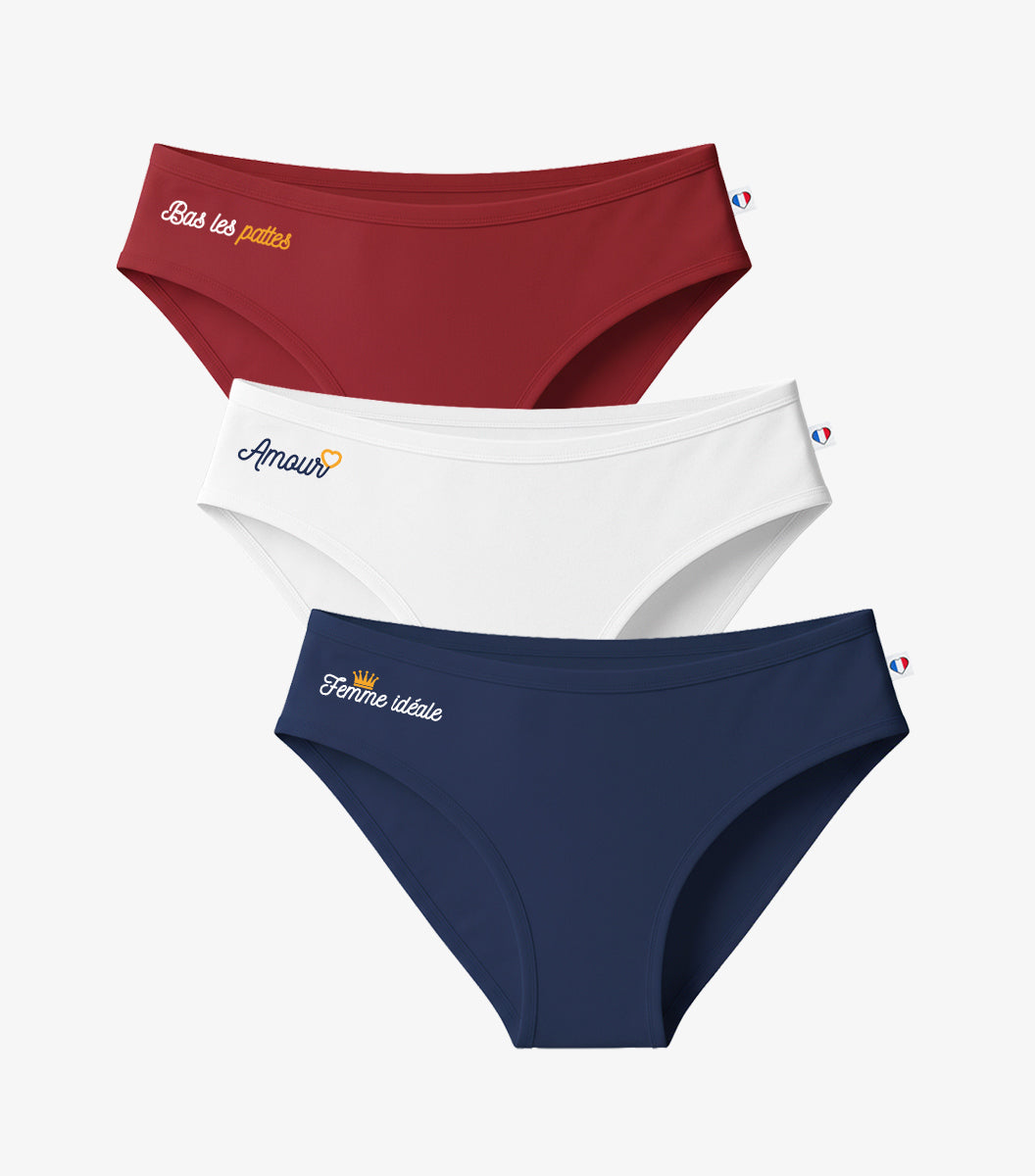 Culotte Femme x3 Pack Femme Ideale Made in France Cocorico