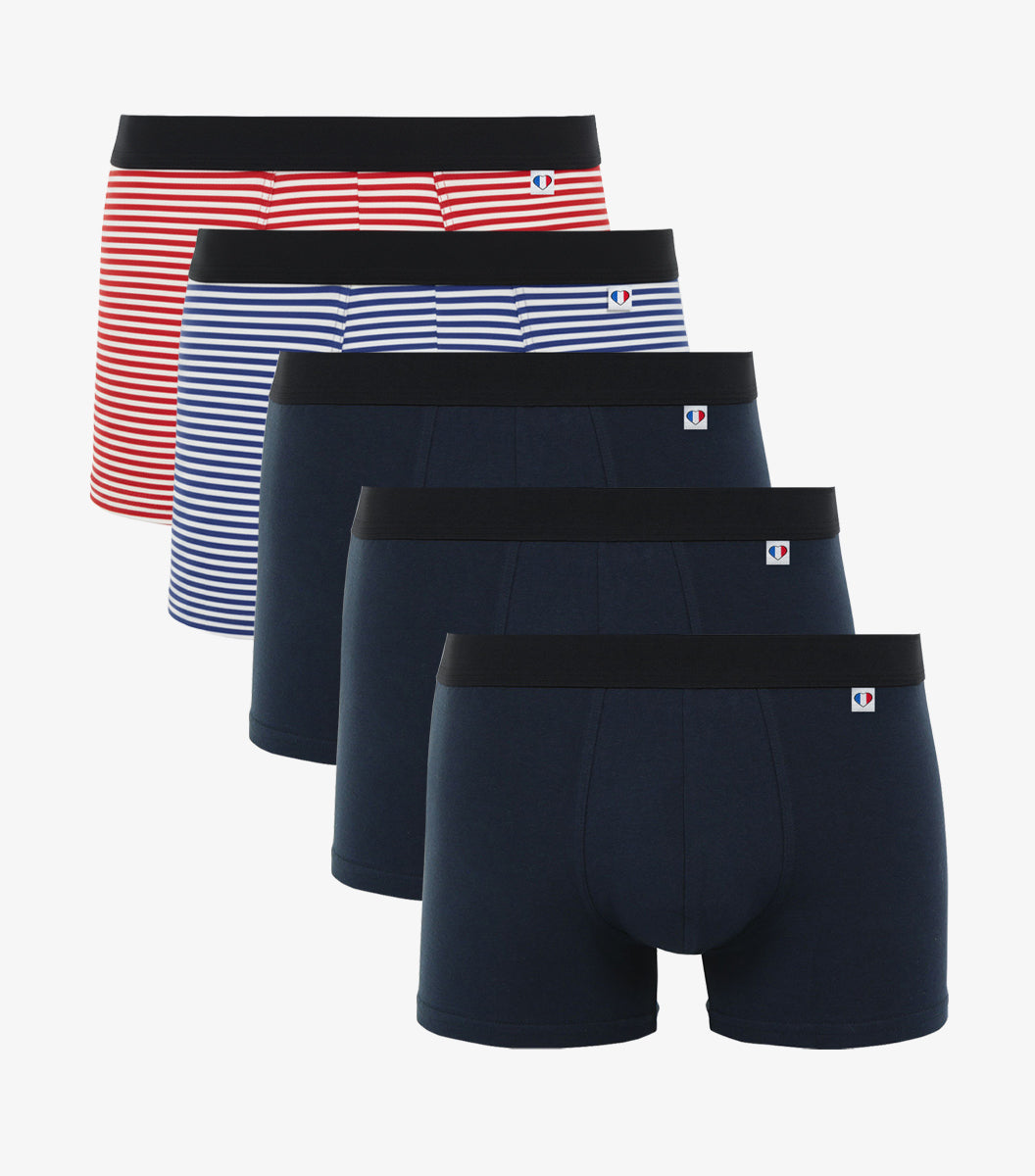 Boxer Homme x5 - Pack marinières