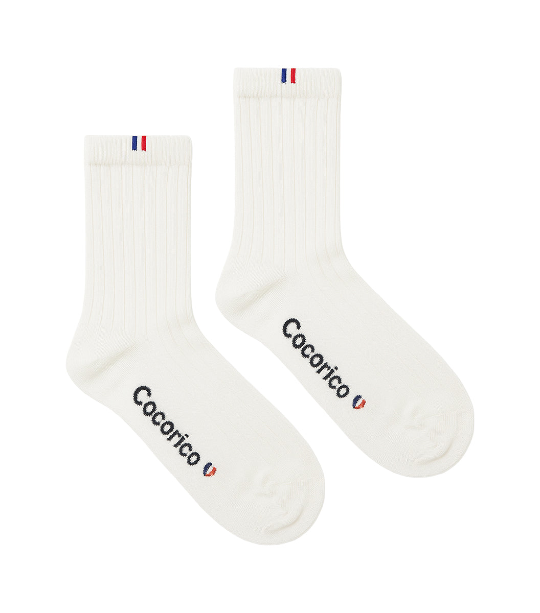 Chaussettes Femme en Laine Ecru