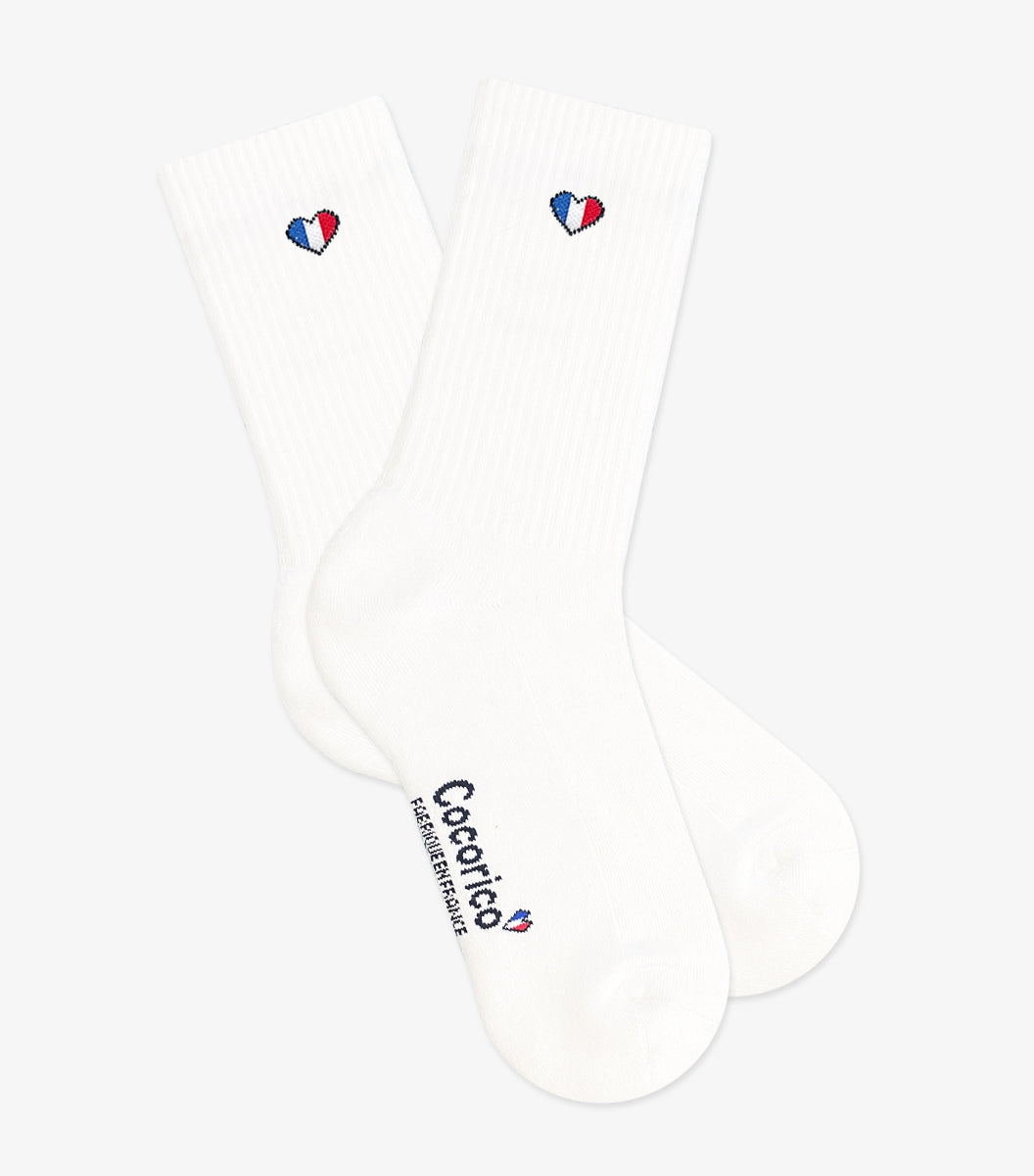 Chaussettes Homme Sport Blanc - Cœur