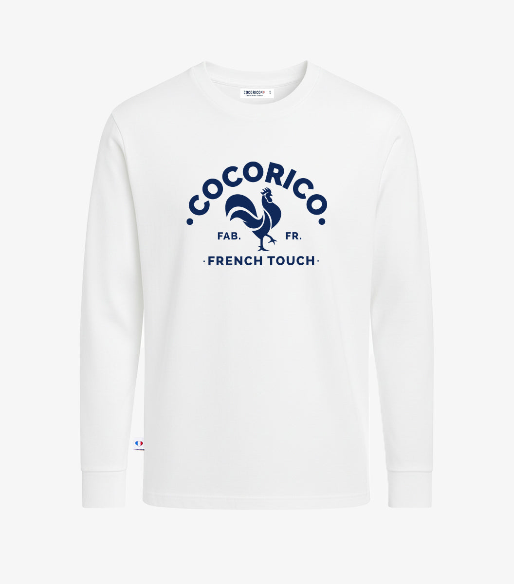 T-shirt Manches Longues Homme Blanc - Coq Français