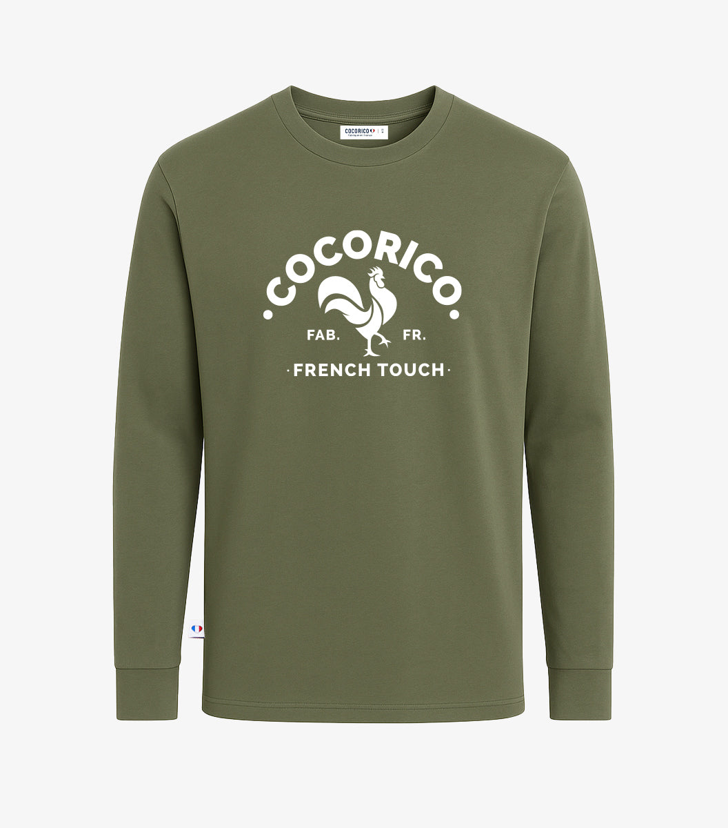 T-shirt Manches Longues Homme Kaki - Coq Français