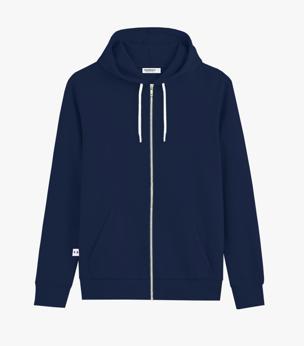 Sweat zippé Homme Marine - Intemporel