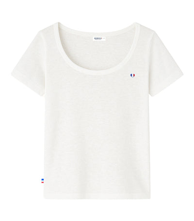 T-shirt Femme en Lin Blanc - L'Iconique