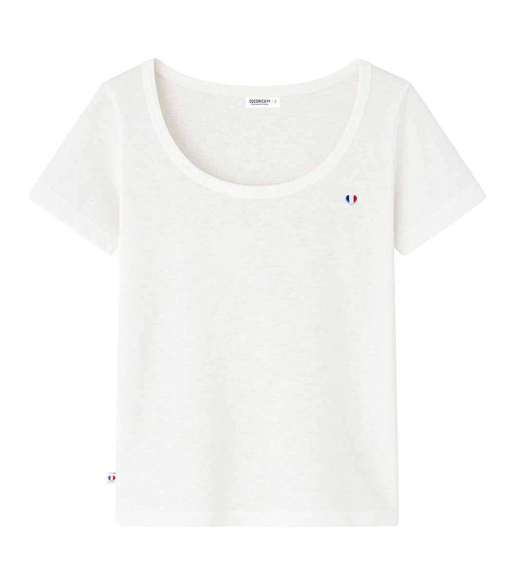 T-shirt Femme en Lin Blanc - Iconique