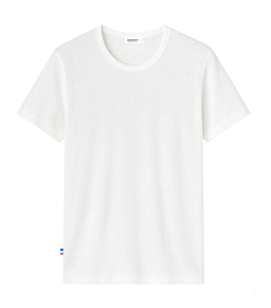 T-shirt Homme en Lin Blanc - L'Intemporel