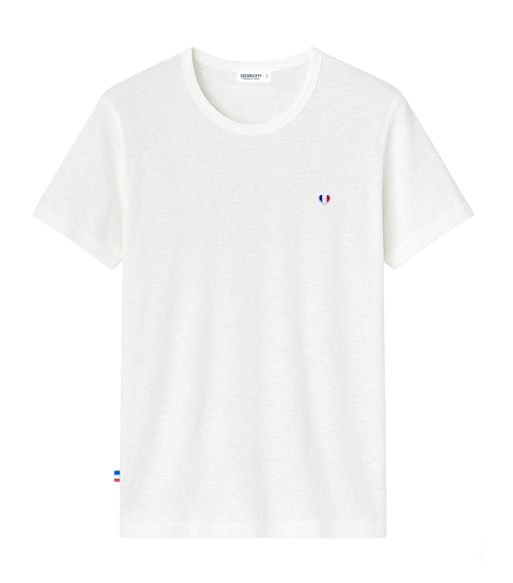 T-shirt Homme en Lin Blanc - L'Iconique