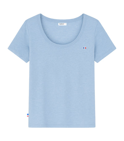 T-shirt Femme en Lin Ciel - L'Iconique