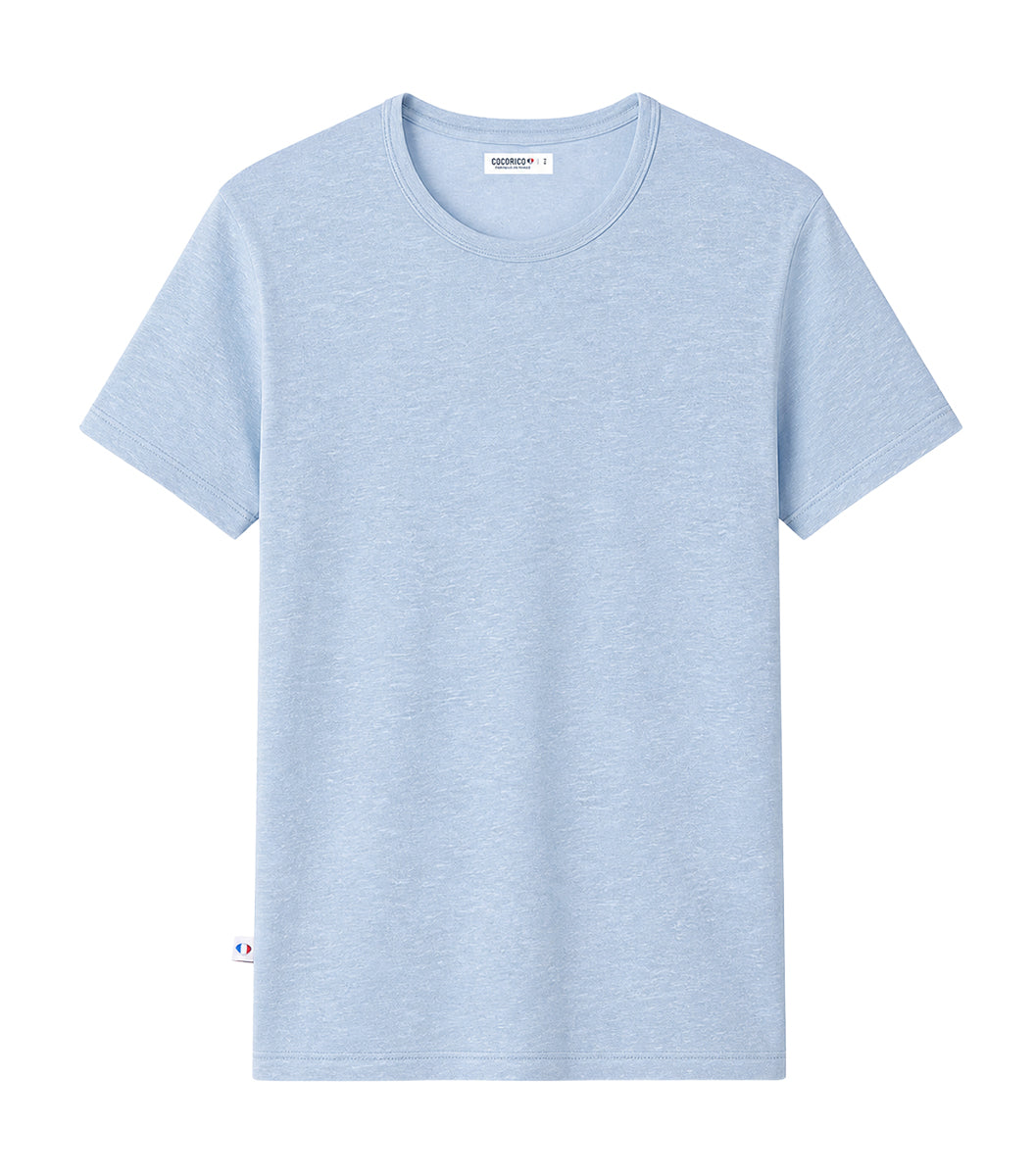 T-shirt Homme en Lin Ciel - Intemporel