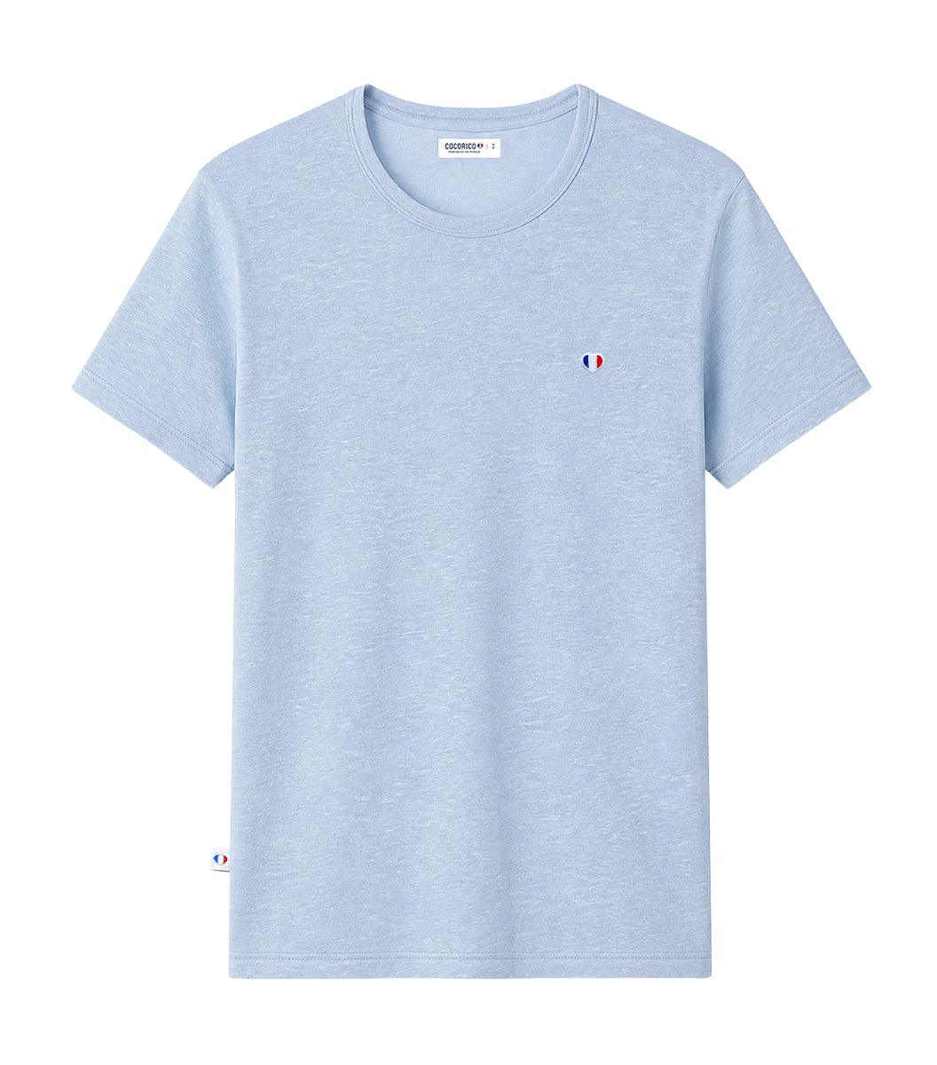 T-shirt Homme en Lin Ciel - Iconique