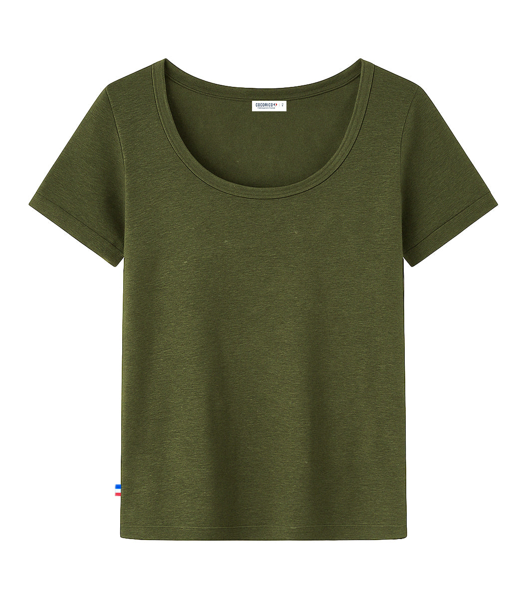 T-shirt Femme en Lin Kaki - L'Intemporel