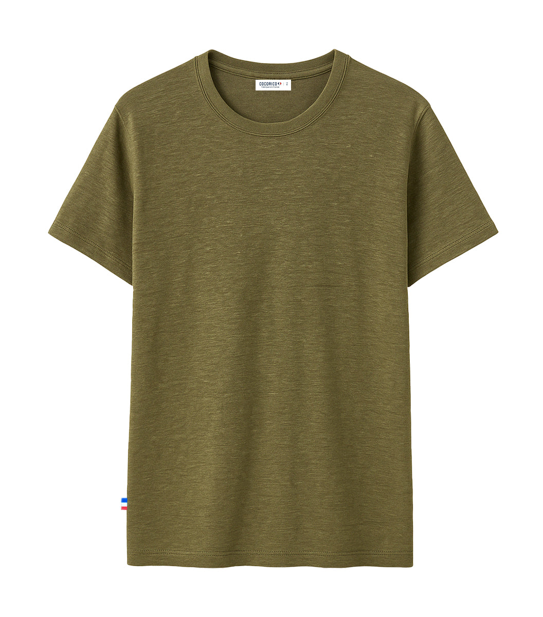 T-shirt Homme en Lin Kaki - L'Intemporel