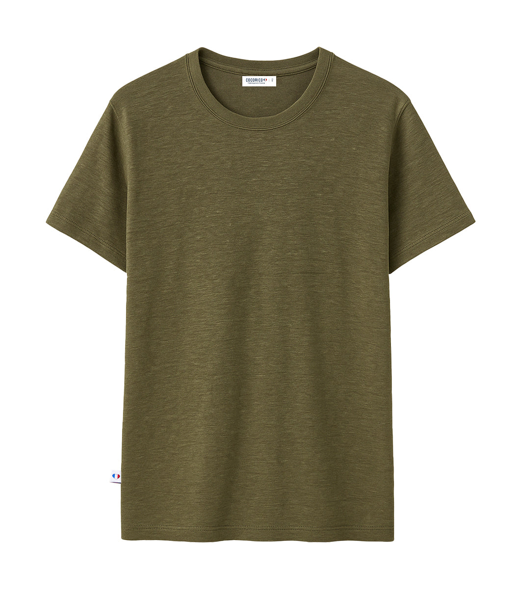 T-shirt Homme en Lin Kaki - Intemporel