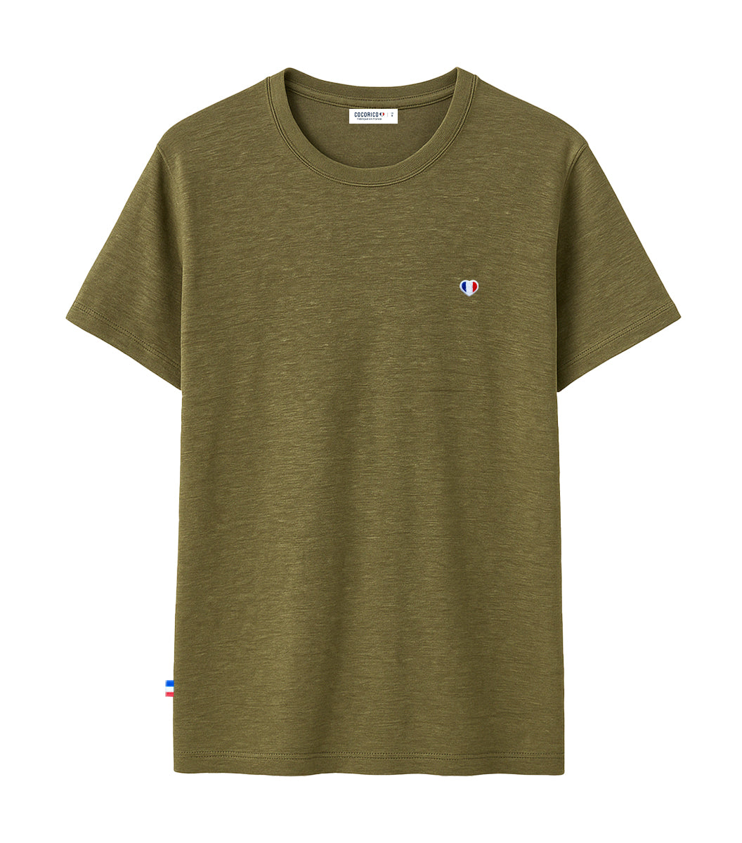 T-shirt Homme en Lin Kaki - L'Iconique