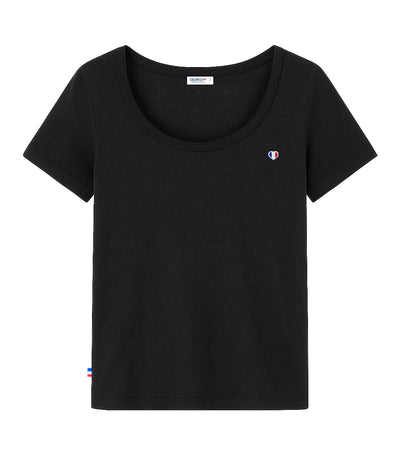T-shirt Femme en Lin Noir - L'Iconique