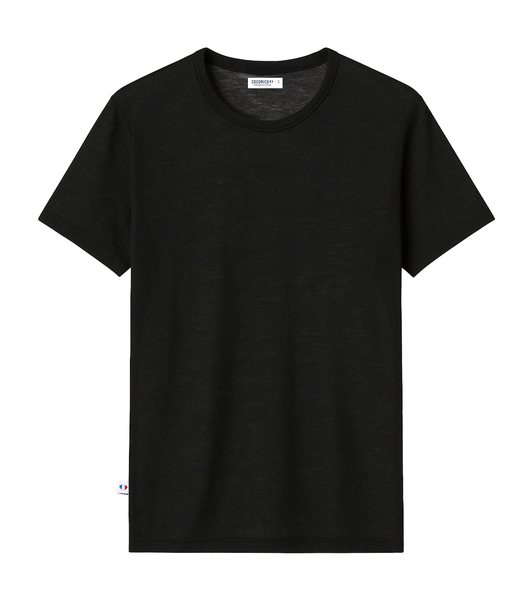 T-shirt Homme en Lin Noir - Intemporel