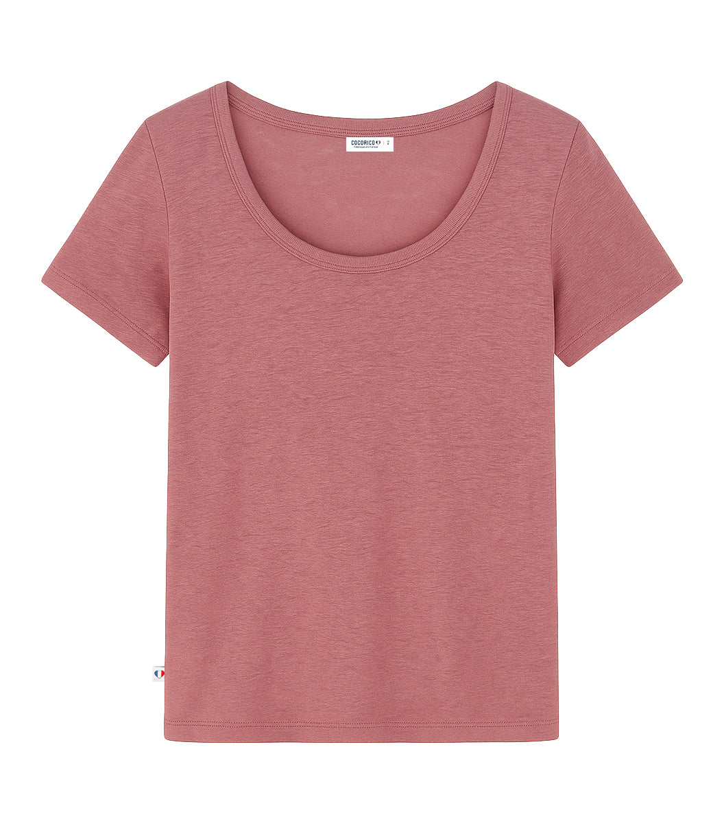 T-shirt Femme en Lin Rose - Intemporel