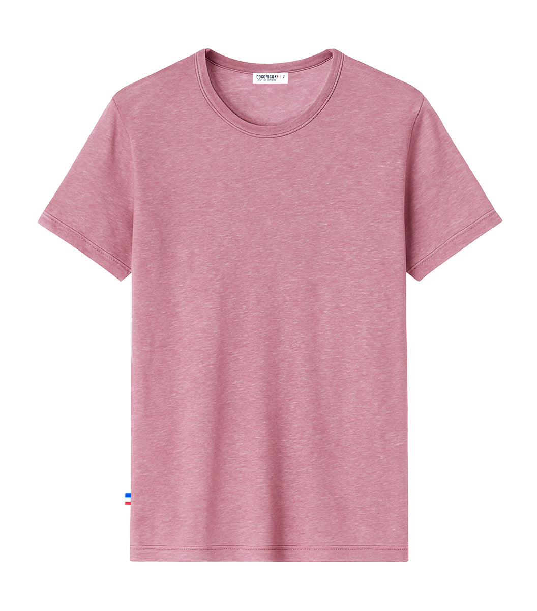 T-shirt Homme en Lin Rose - L'Intemporel
