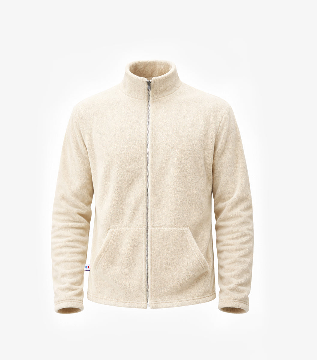Veste Polaire Zippée Homme Écru