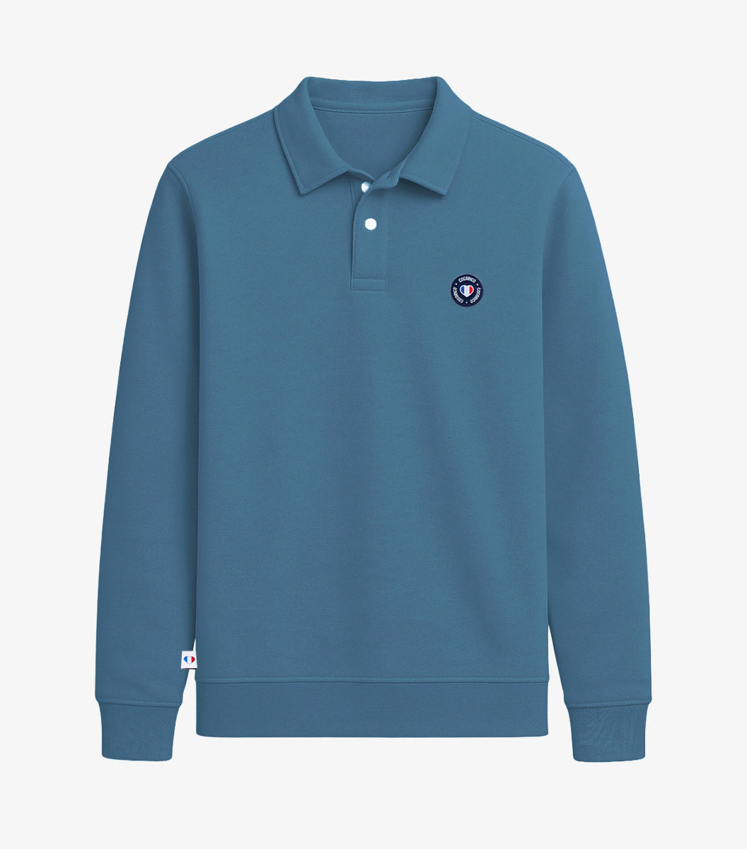 Sweat Polo Homme Azur - Blason
