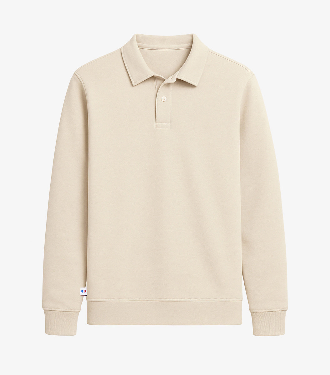 Sweat Polo Homme Beige - Intemporel