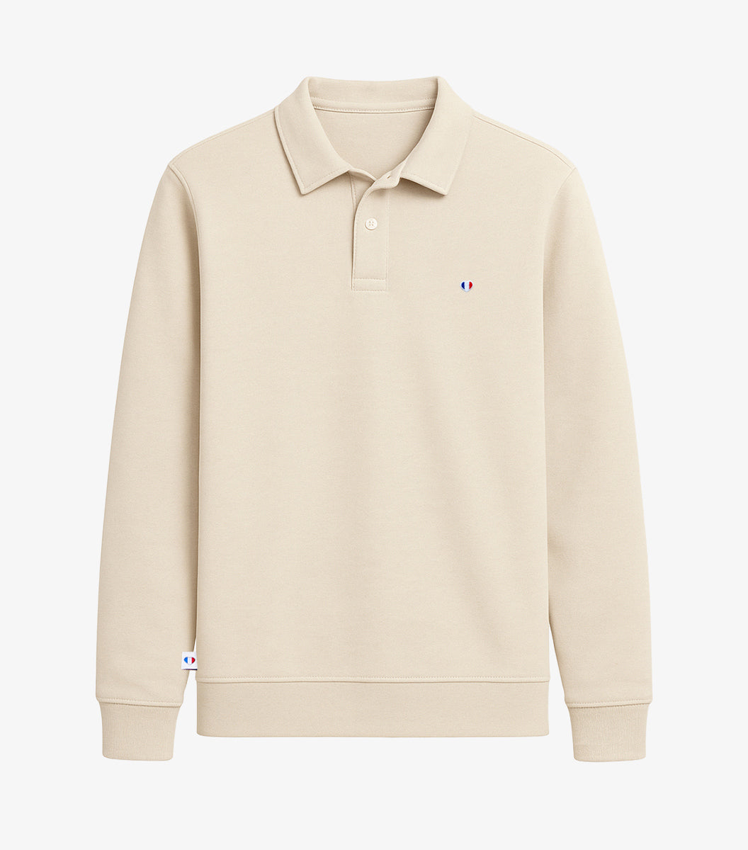 Sweat Polo Homme Beige - Iconique