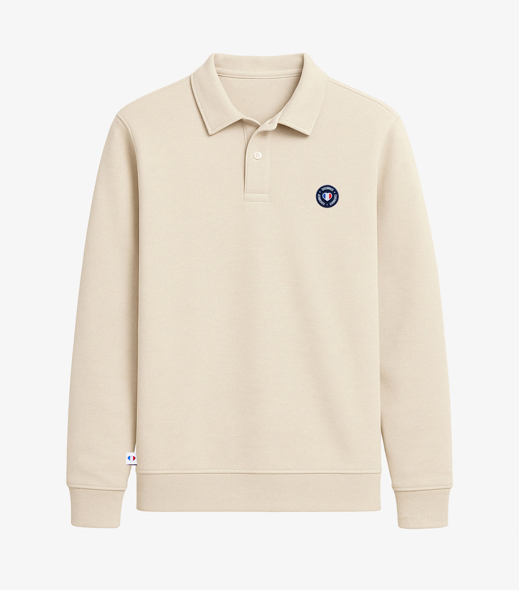Sweat Polo Homme Beige - Blason