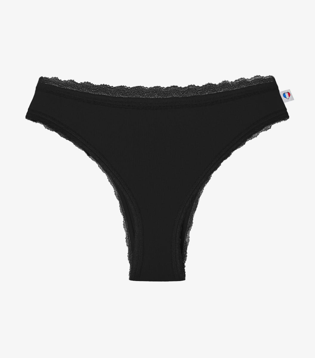 Tanga Femme Dentelle Noir - Intemporel