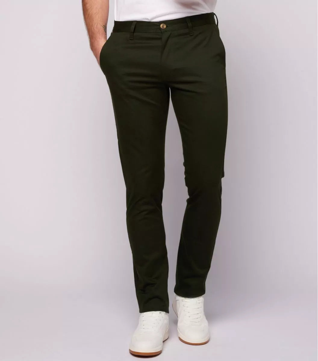 Pantalon Chino Homme Olive