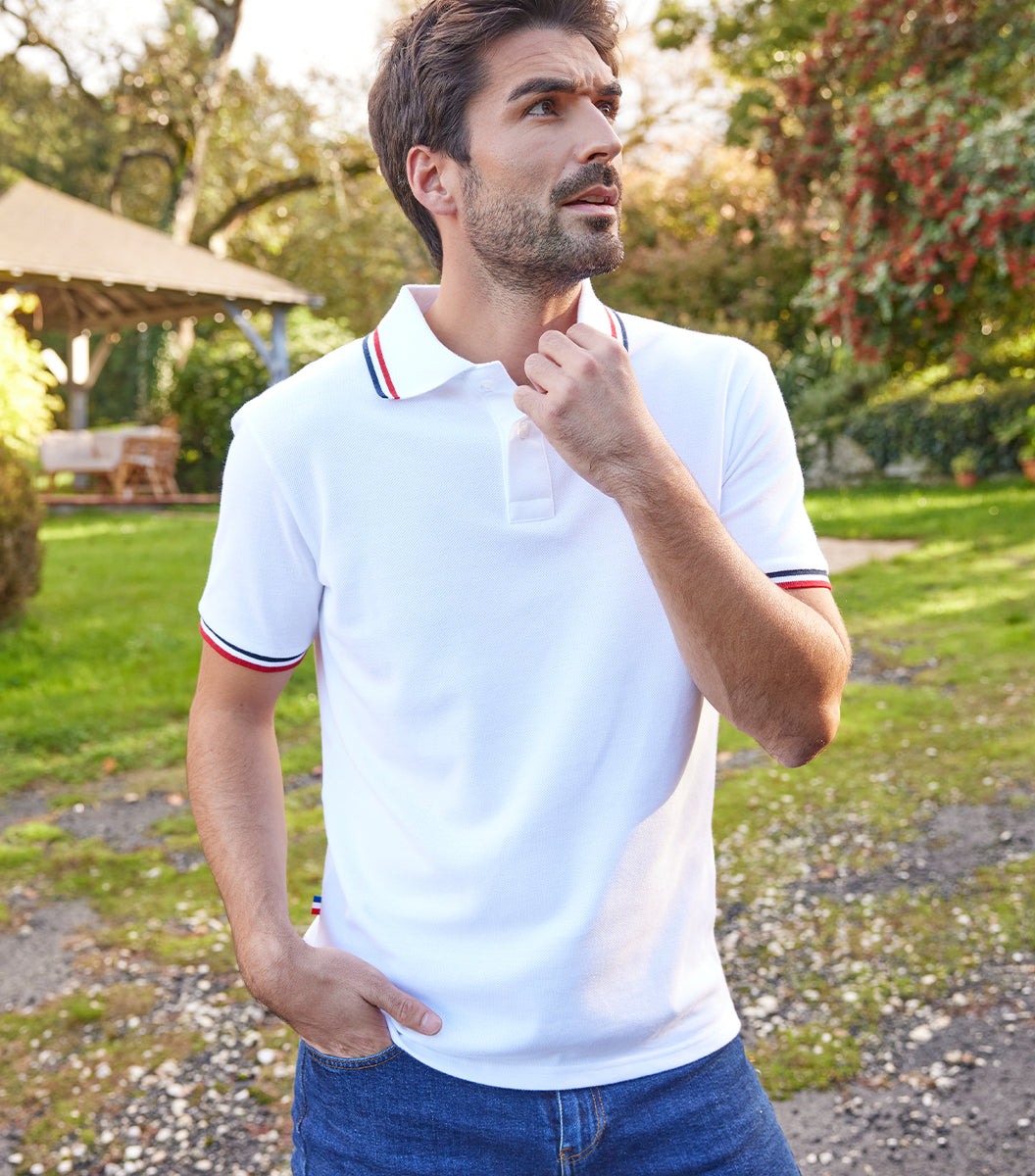 Polo Homme Supporter Blanc - Intemporel