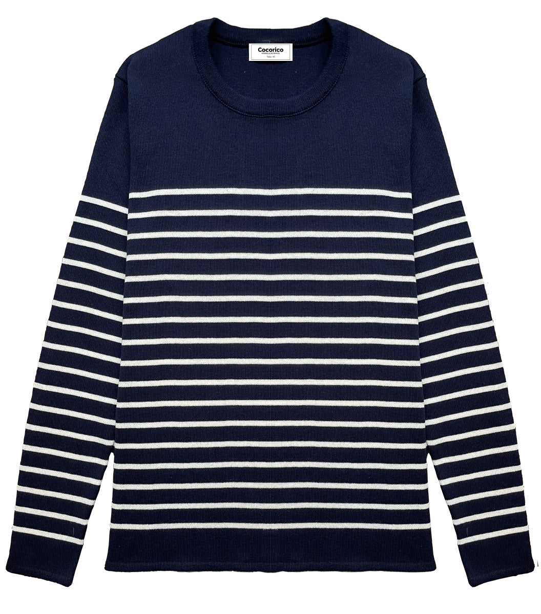 Pull Femme Marinière coton Marine