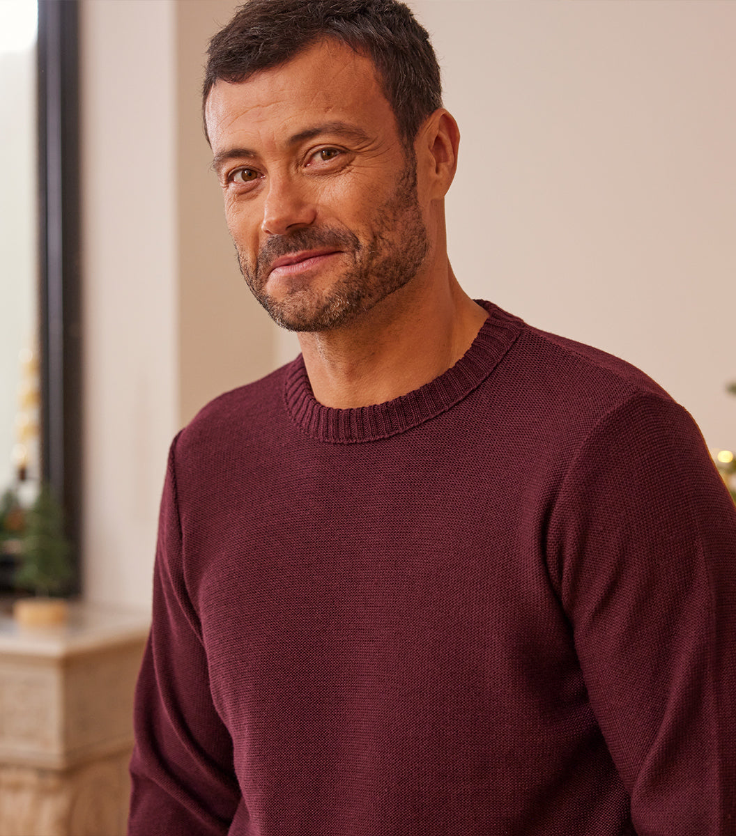 Pull Homme Laine Bordeaux