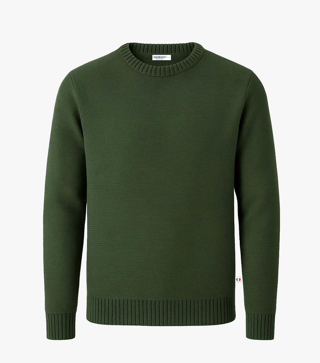 Pull Homme Laine Kaki