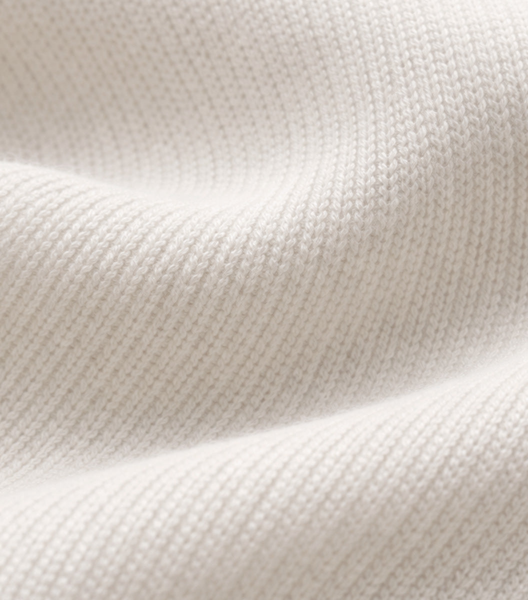 Polo Maille Homme Ecru