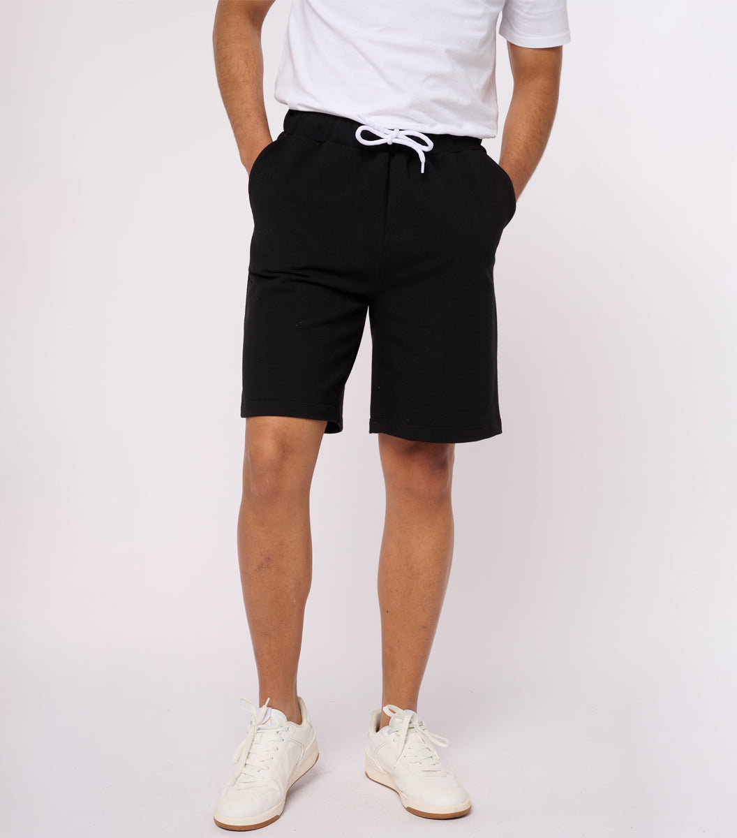 Short molleton Homme Noir