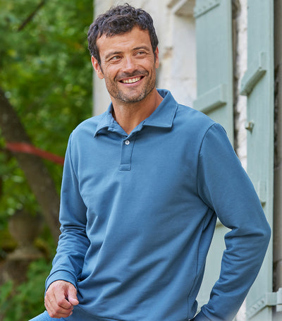 Sweat Polo Homme Azur - Intemporel