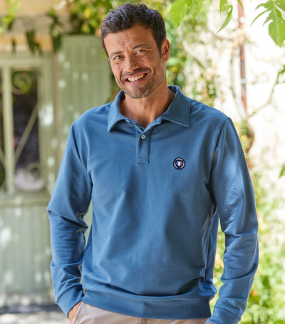 Sweat Polo Homme Azur - Blason