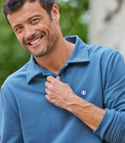 Sweat Polo Homme Azur - Iconique