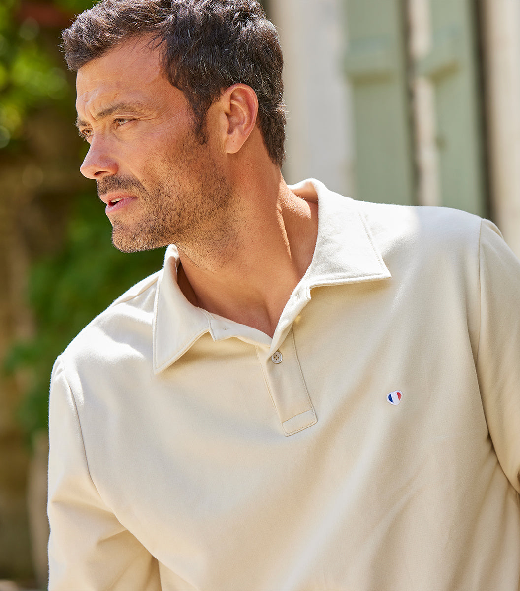 Sweat Polo Homme Beige - Iconique
