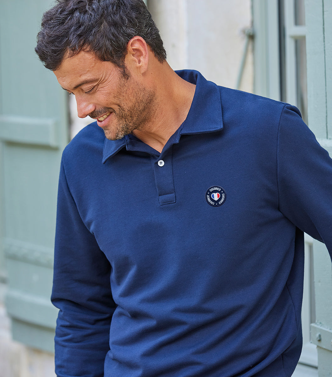Sweat Polo Homme Marine - Blason