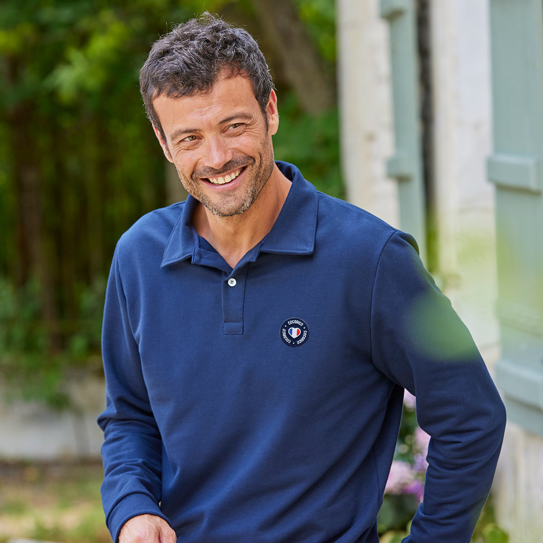 Sweat Polo Homme Marine - Blason