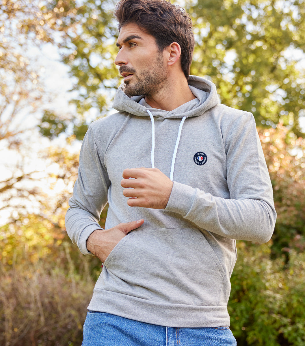 Sweat à capuche Homme Gris - Le Blason