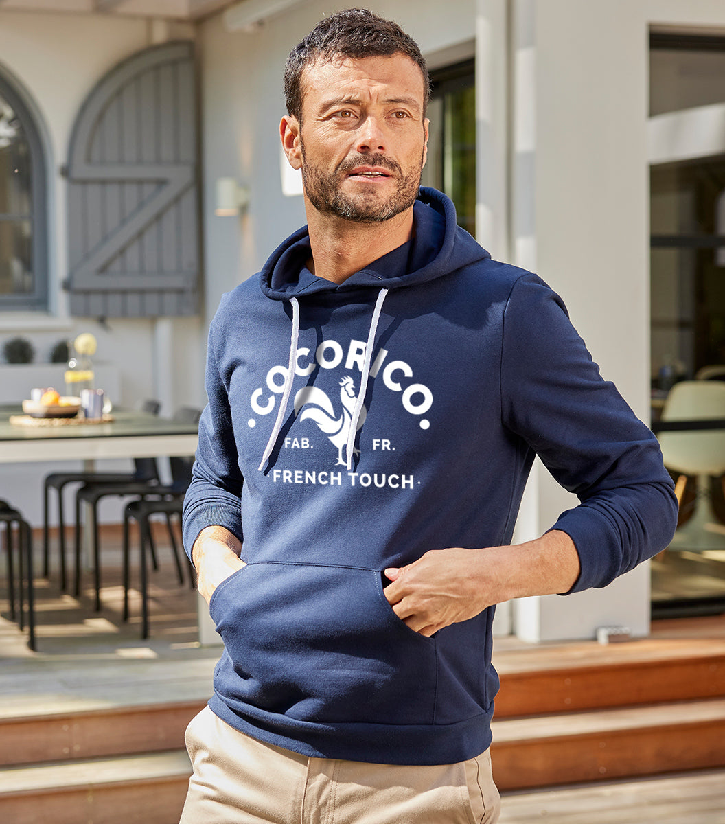Sweat à capuche Homme Marine - Coq Français